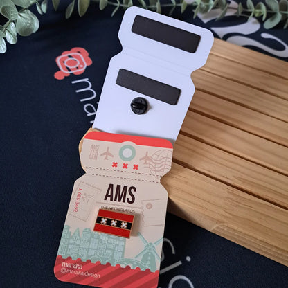 Amsterdam Flag | Enamel Pin + Bookmark