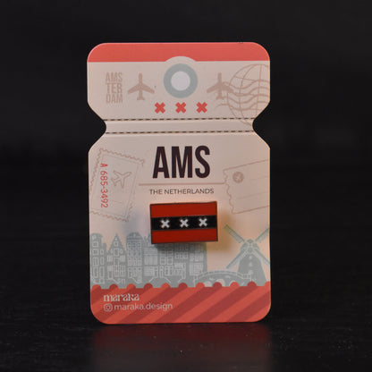 Amsterdam Flag | Enamel Pin + Bookmark